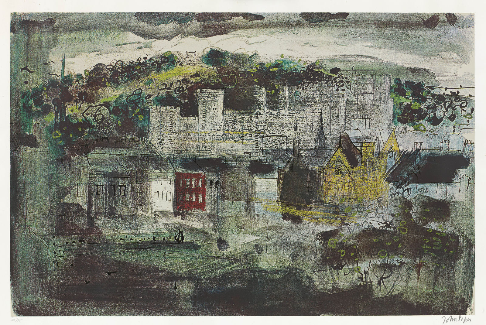 John Piper, Caernarvon Castle II, 1971