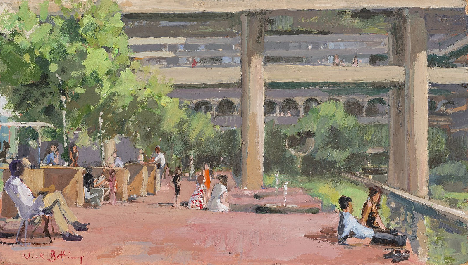 Nick Botting, Summer afternoon, the Barbican piazza