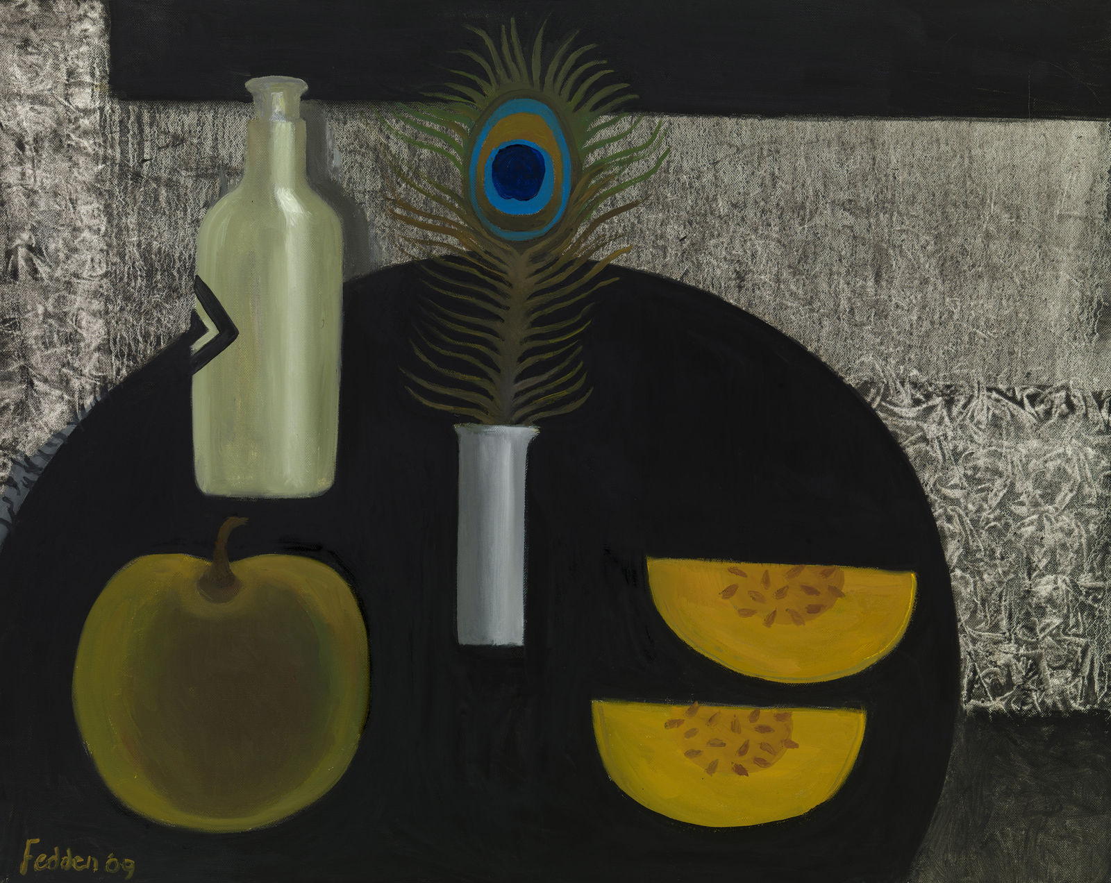 Mary Fedden, Peacock Feathers and Still Life, 2009