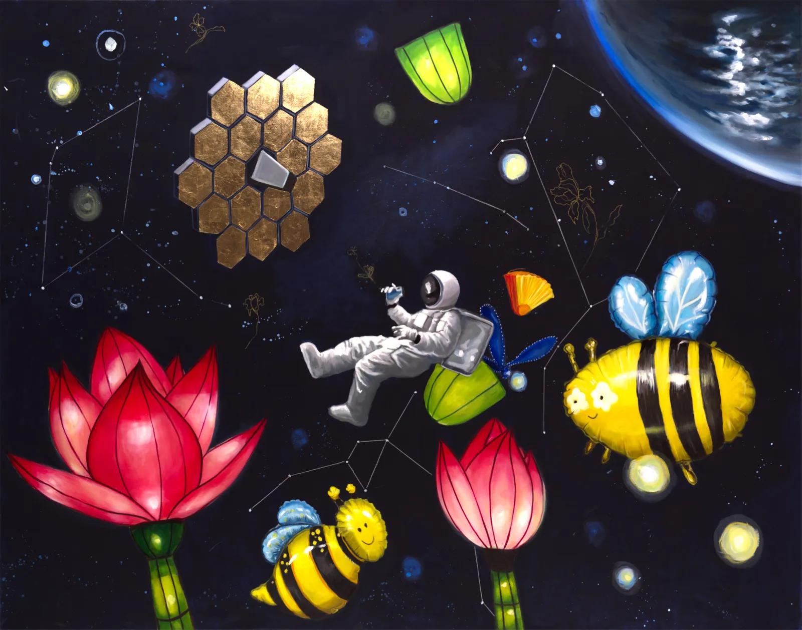 Julia Curylo, Webb telescope as honeycomb II, 2024