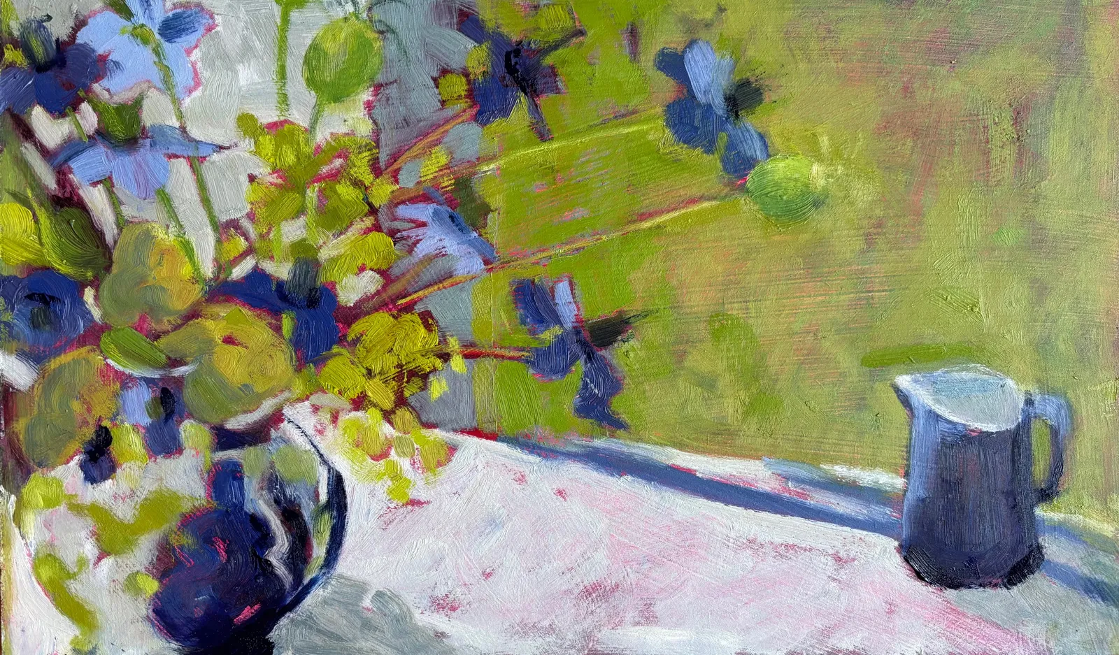 Anna Dixon-Smith, Love in a Mist and Lady’s Mantle on Striped Cloth, 2026