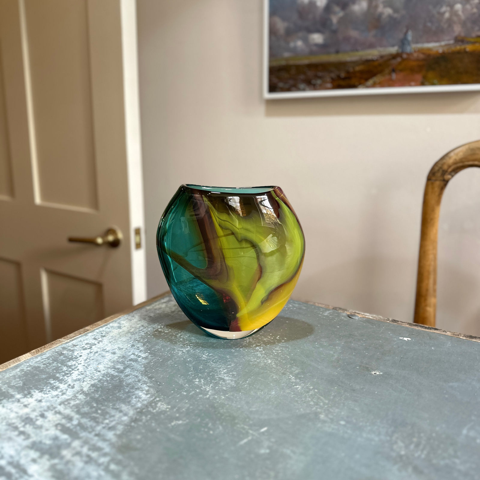 Phil Atrill, Small Copper Blue Horizon Vase, 2025