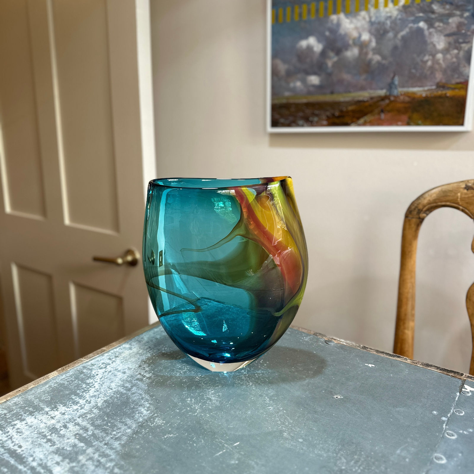 Phil Atrill, Large Copper Blue Horizon Vase, 2025