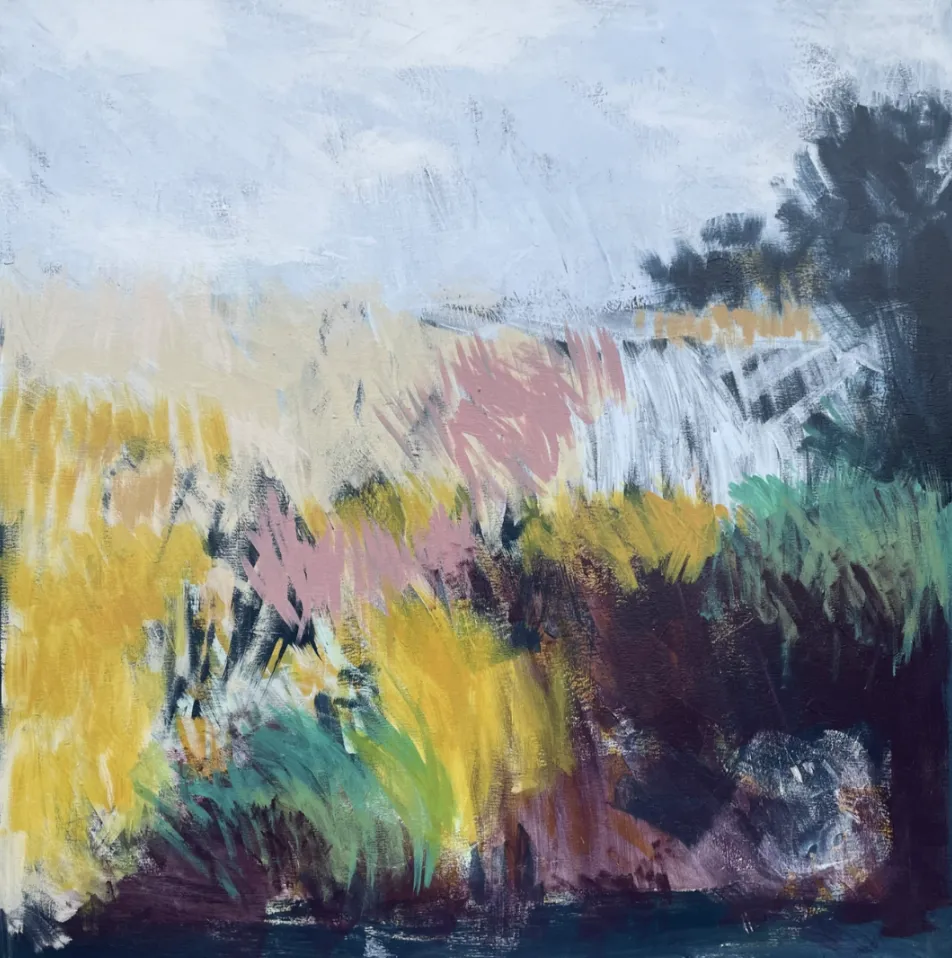 Claire Oxley, Field Edge with Wildflowers