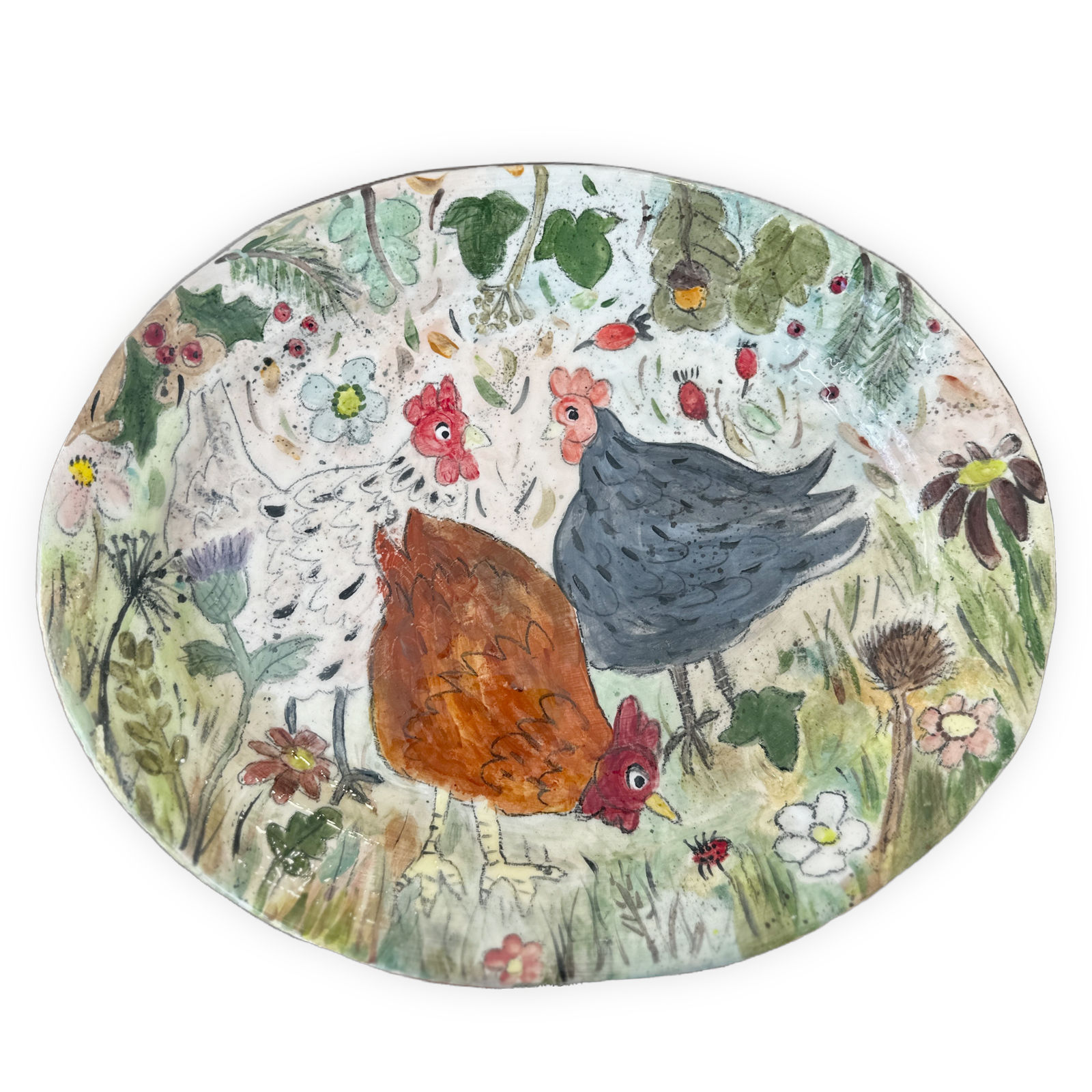 Amelia Tuttiett, Three French Hens Plate, 2025