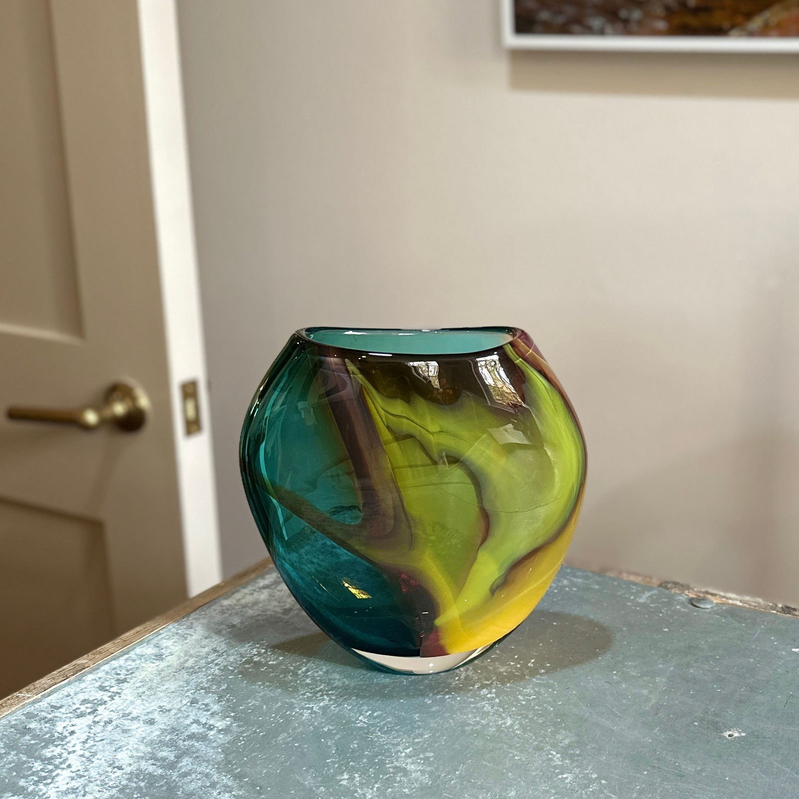 Phil Atrill, Small Copper Blue Horizon Vase, 2025