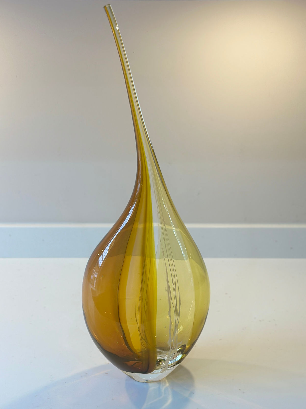 Phil Atrill, Small Amber Horizon Curve Bottle, 2025
