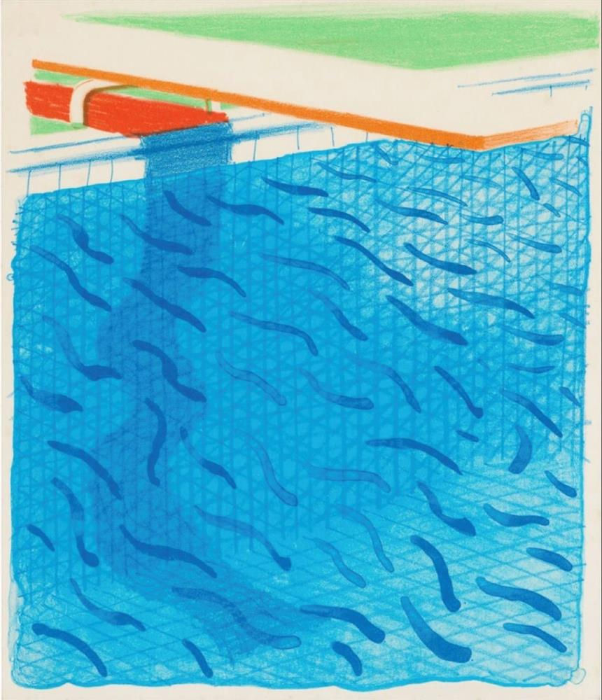 David Hockney, Pool Made with Paper and Blue Ink for Book, from Paper Pools, 1980
