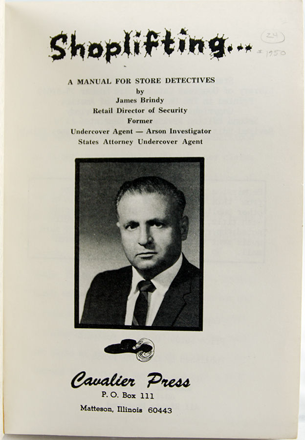 Shoplifting...A Manual for Store Detectives. Title page