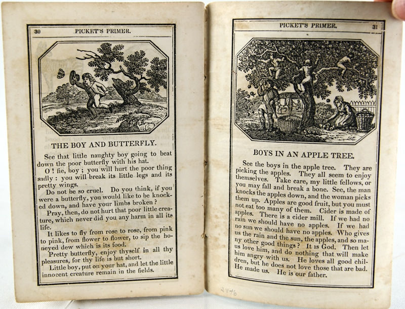 Picket's Primer, or First Book for Children: Designed to Precede the Spelling Book by A. and J. W. Picket. Interior page.