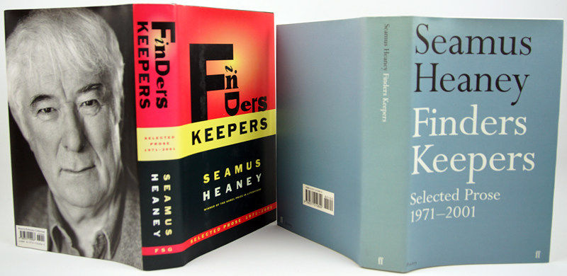 Finders Keepers by Seamus Heaney. Front and back covers of British and American editions.