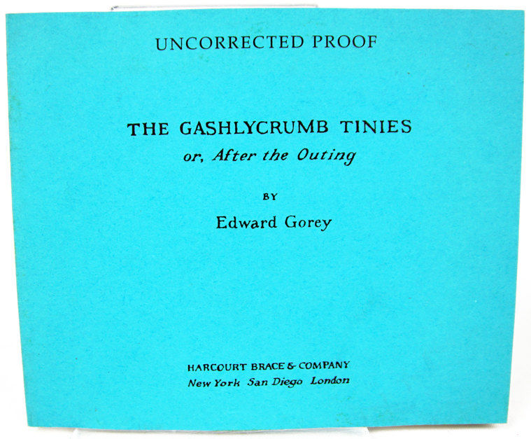 Uncorrected proof for The Gashlycrumb Tinies. Front cover