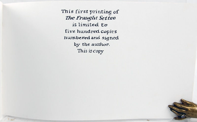 The Fraught Settee. Colophon