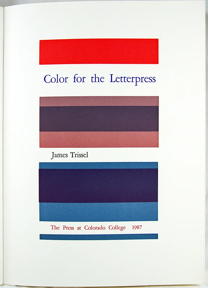 Color for the Letterpress. Title page