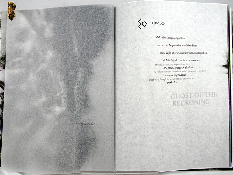 Eidolon. Illustrated text spread