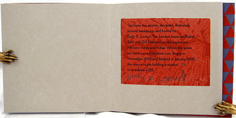 Seeing Trilogy by Emily Larned. Text spread