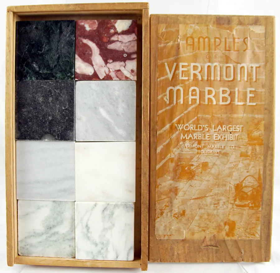 Samples of Vermont Marble. Samples in box