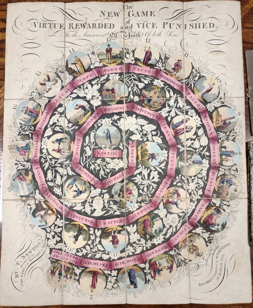 Newton's New Game of Virtue Rewarded and Vice Punished, for the Amusement of Both Sexes. Game board
