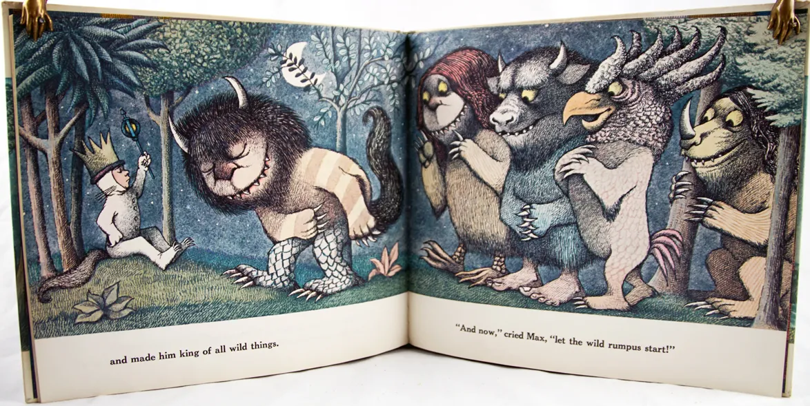 Where the Wild Things Are. Illustrated text spread
