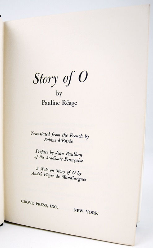 Story of O by Pauline Réage. Title page