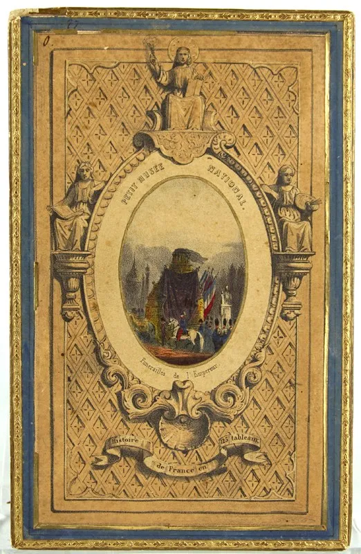 Petit Musée National: L'Histoire de France en 125 Tableaux illustrated by Charles Augustin Letaille. Top cover of box.