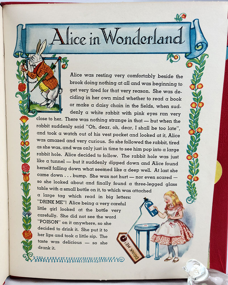 Tony Sarg's Treasure Book. Featuring Alice in Wonderland, Treasure Island, and Rip Van Winkle. Text page