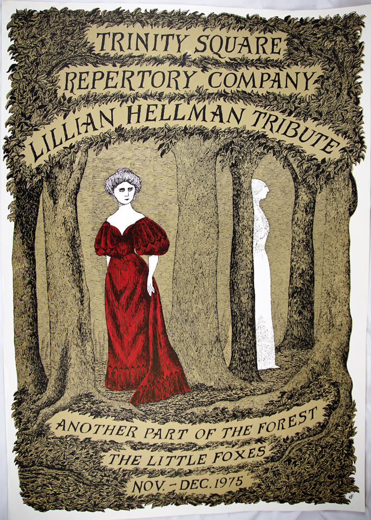 Edward Gorey, Poster for the Trinity Square Repertory Company Lillian Hellman Tribute, 1975