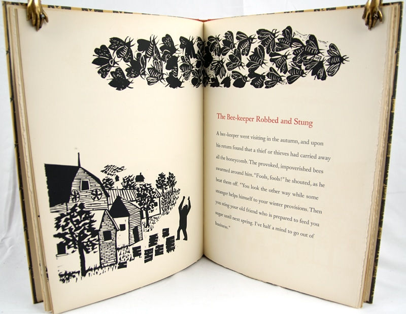 Twelve Fables of Aesop. Illustrated spread