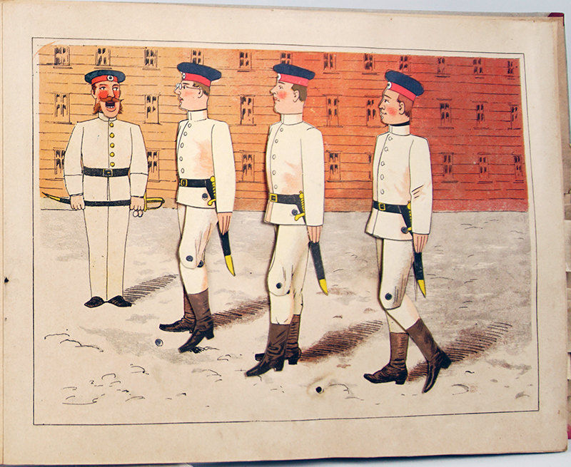 Militärisches Ziehbilderbuch by Lothar Meggendorfer. Movable illustration