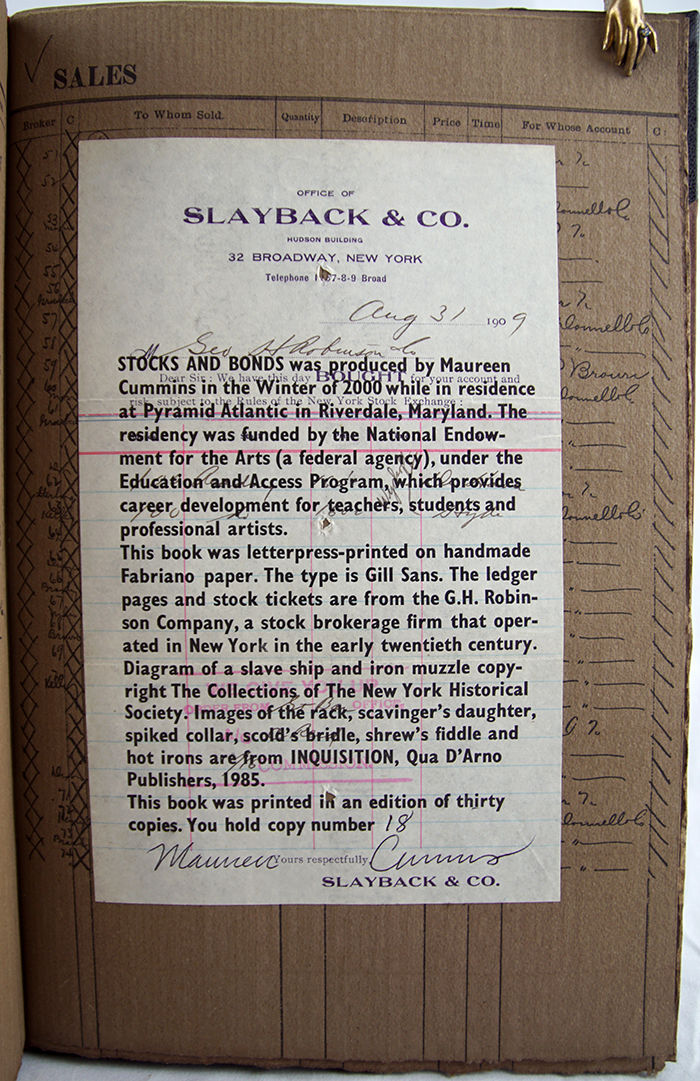 Stocks and Bonds. Colophon