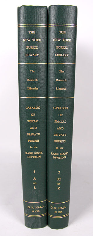 Catalog of Special and Private Presses in the Rare Book Division. The Research Libraries, The New York Public Library, 1978
