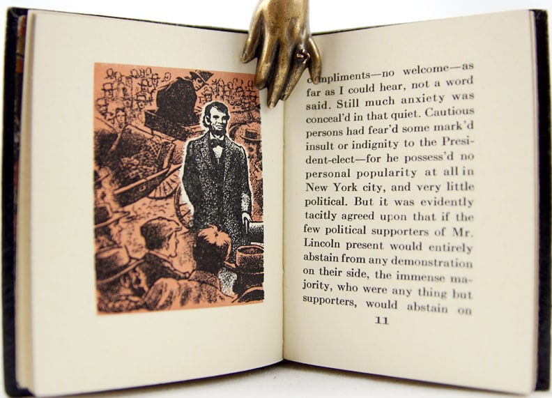 Death of Abraham Lincoln. Illustrated text spread