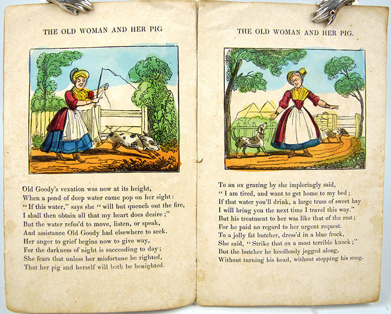 The Old Woman and Her Pig. Illustrated text spread