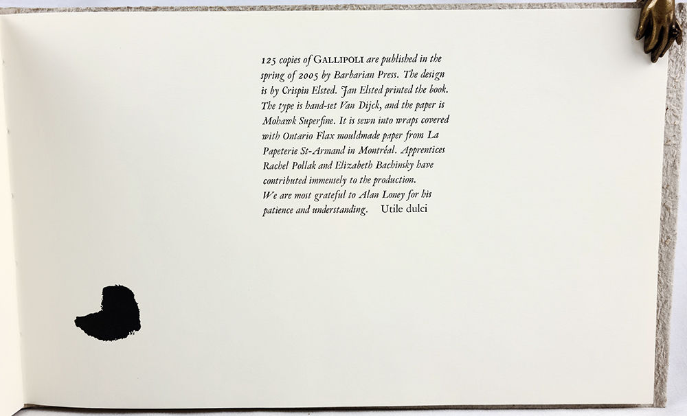 Gallipoli. Text page