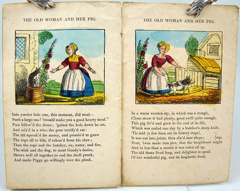 The Old Woman and Her Pig. Illustrated text spread