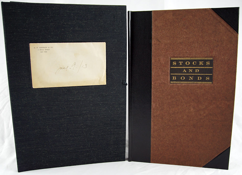 Stocks and Bonds. Book and box