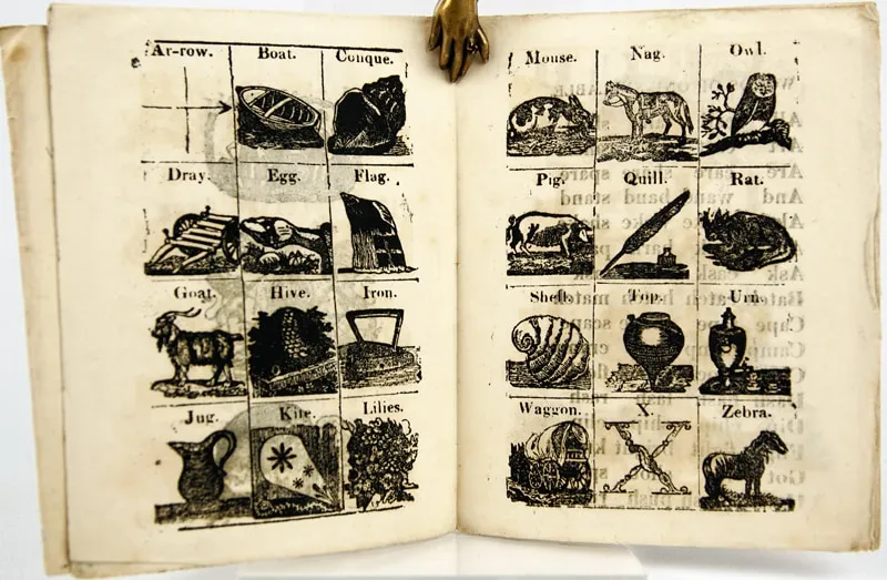 Mavours First Spelling Book. Interior page, woodcuts.