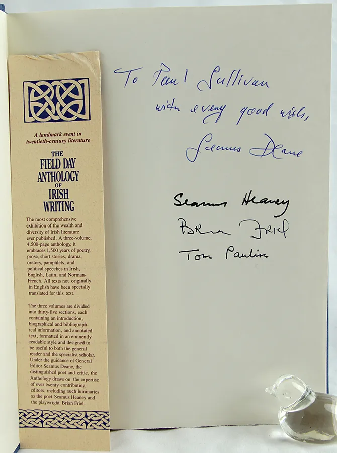 The Field Day Anthology of Irish Writing. Inscription