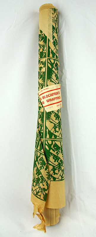 Block-printed Christmas wrapping papers