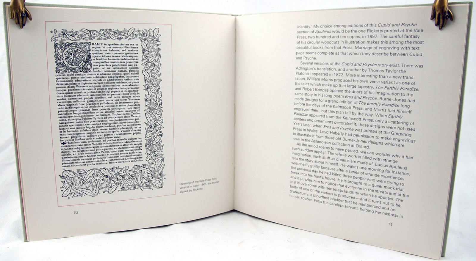 Golden Asses at the Private Presses. Illustrated text spread