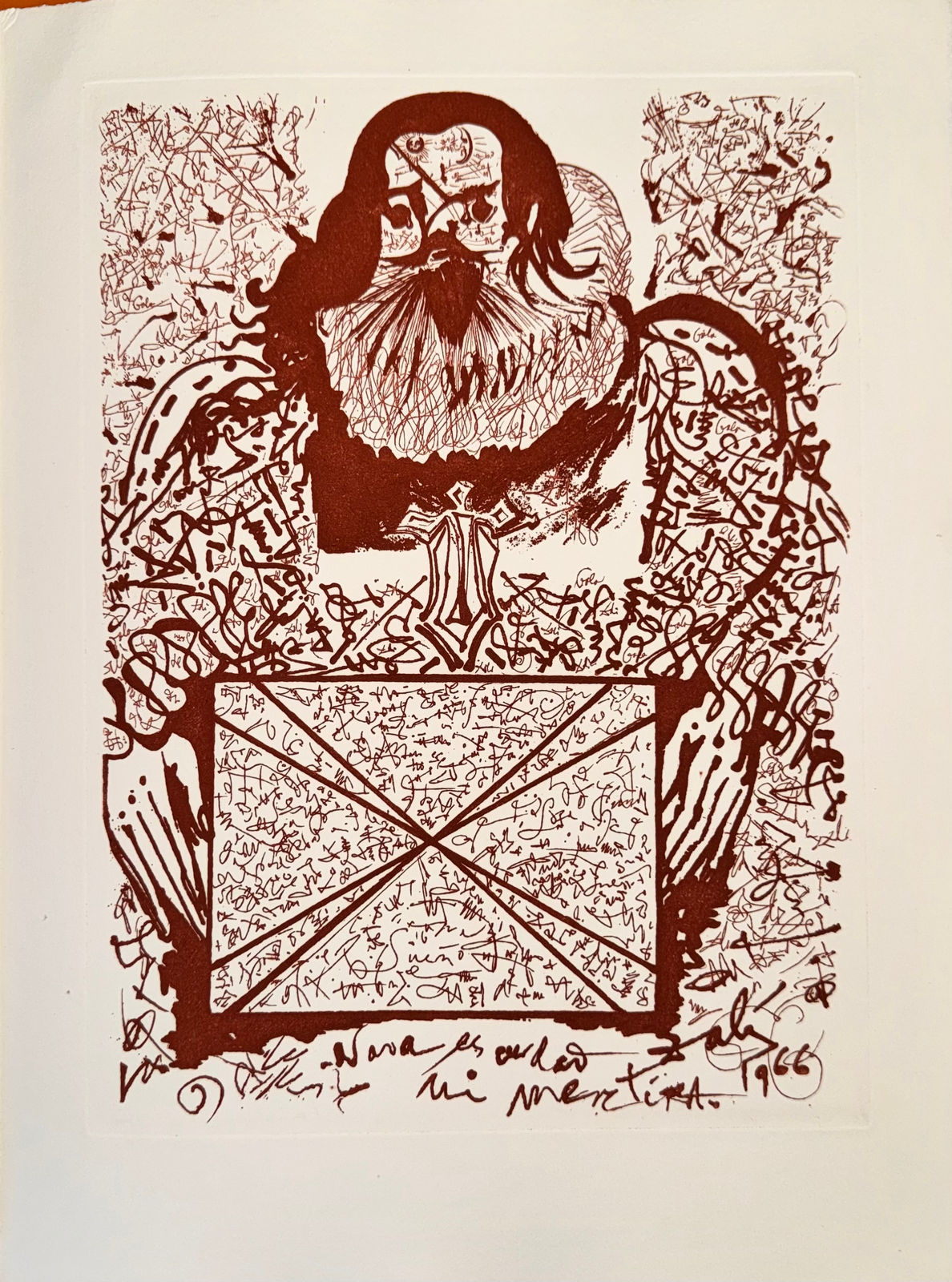 Salvador Dali, Portrait of the Signatures (Sanguine), 1975