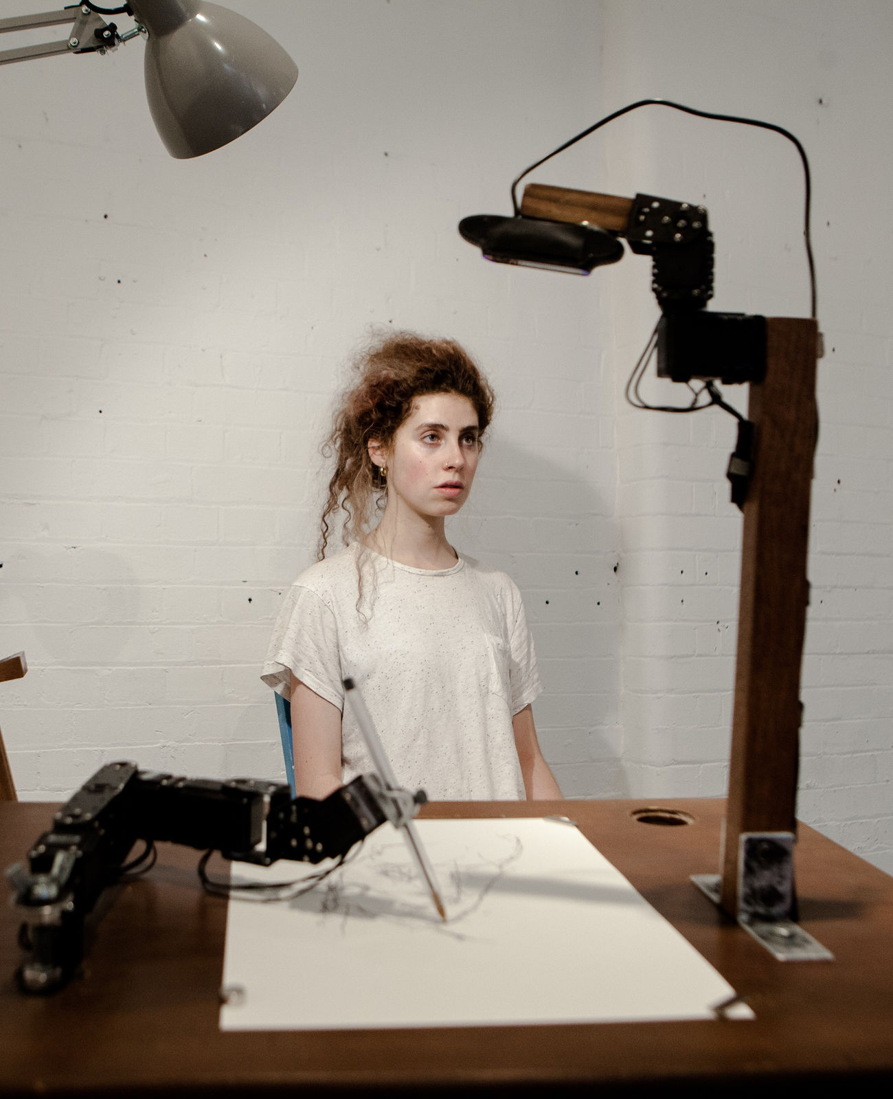 Patrick Tresset, Human Study #1 3RNP, Young Woman, 2017. Photo by tommo