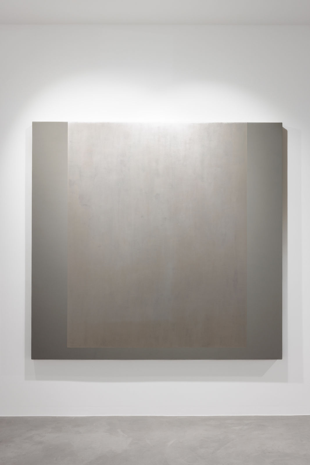 Jon Groom | ECHO, 2016 | Silver in beeswax and damar on acrylic on canvas over wooden panel | 190 x 180 x 7 cm