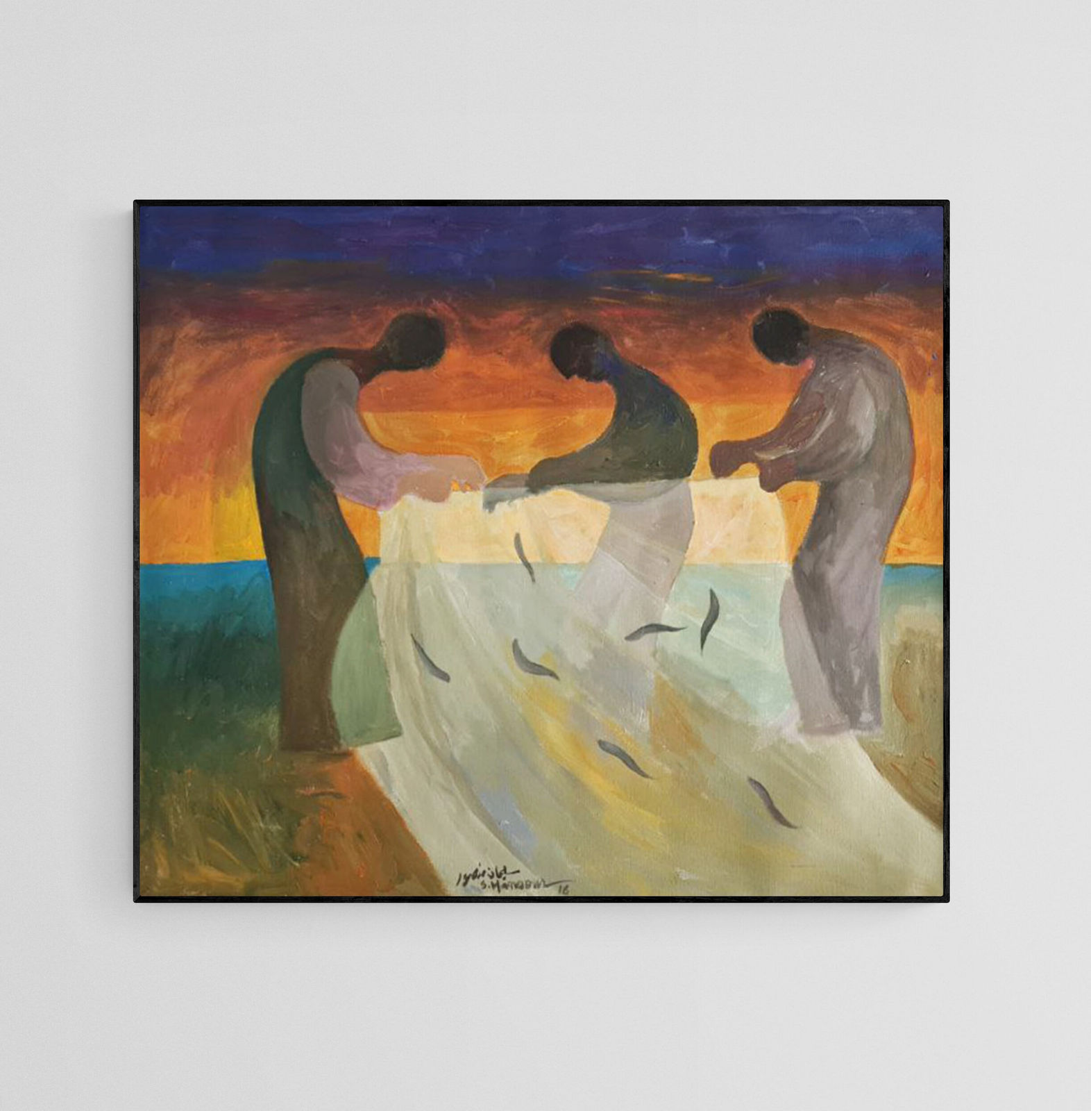 Sliman Mansour, Fisher, 2016