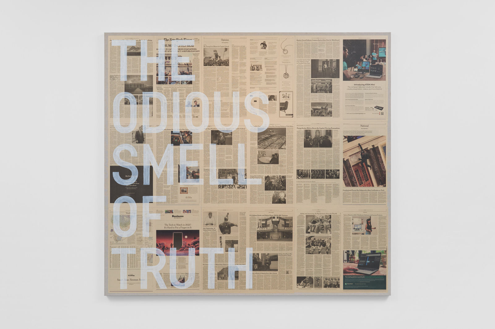 Rirkrit Tiravanija, Untitled (The Odious Smell of Truth, The NY Times, January 7 2021), 2021