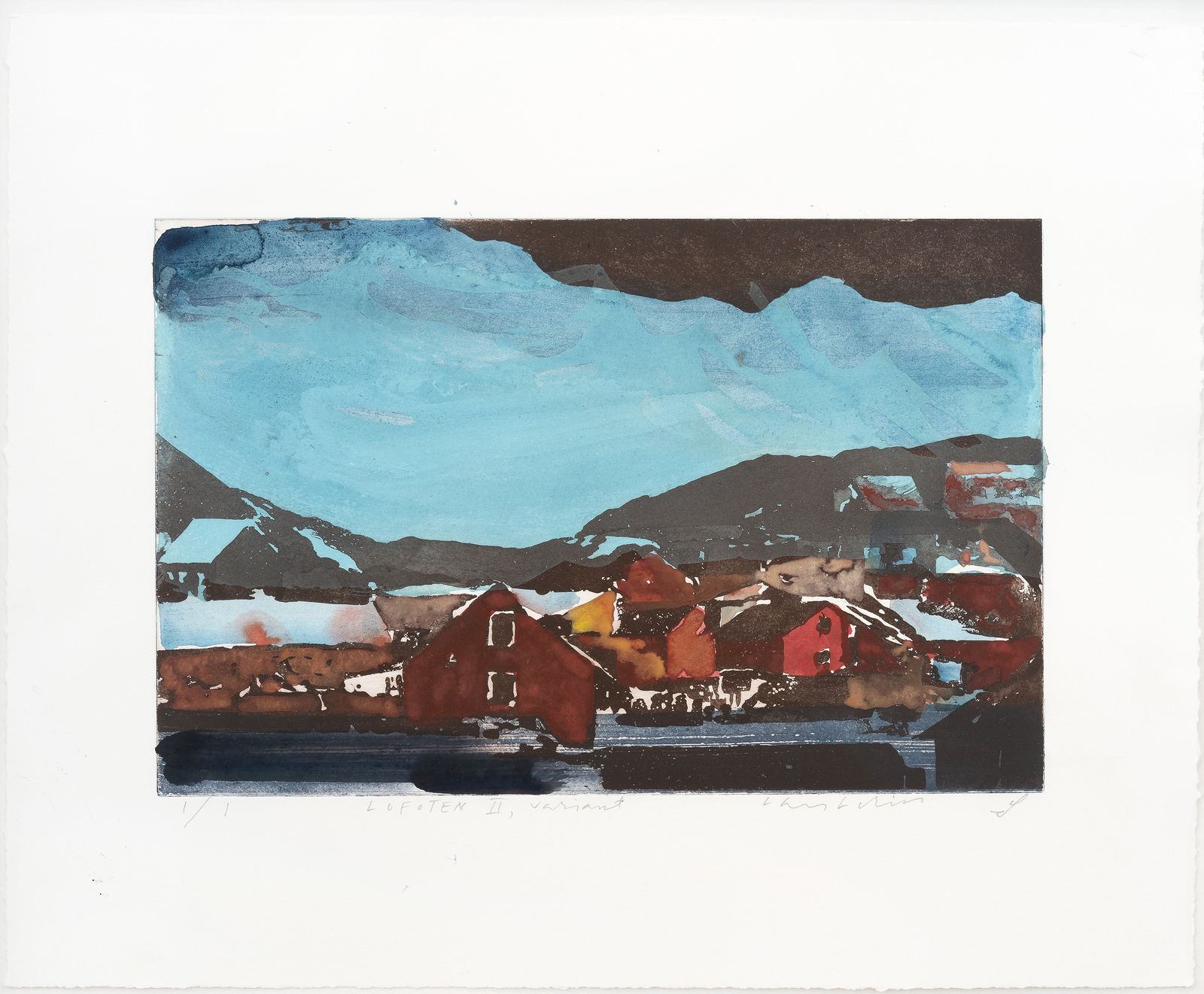 HM Queen Sonja and Lars Lerin, Lofoten VIII variant, 2022