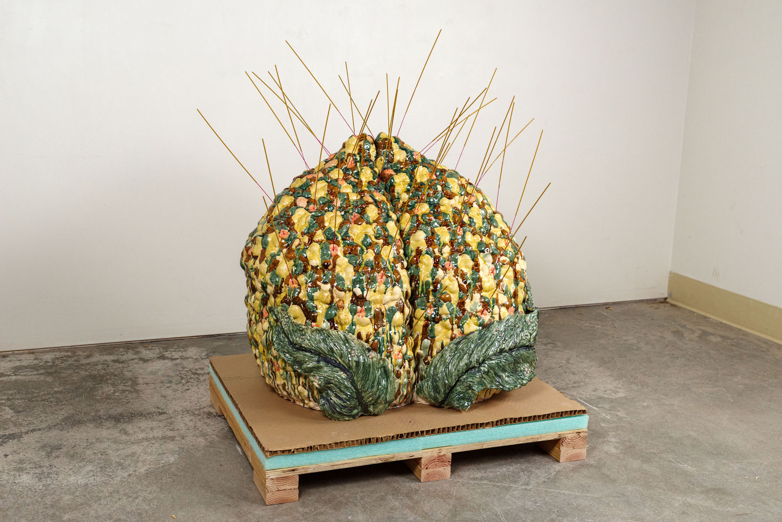 Cathy Lu, Untitled (Peach Incense Holder) [Peach 1], 2021