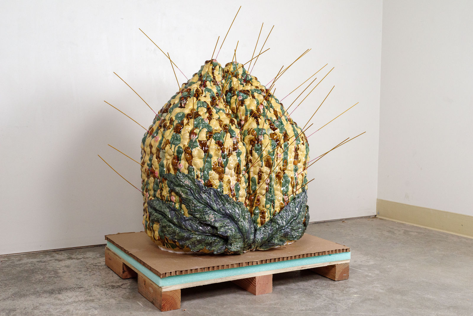 Cathy Lu, Untitled (Peach Incense Holder) [Peach 3], 2021