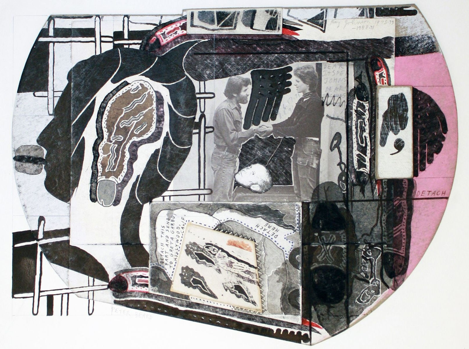 Ray Johnson, Untitled (Peter Beard), 1975-91
