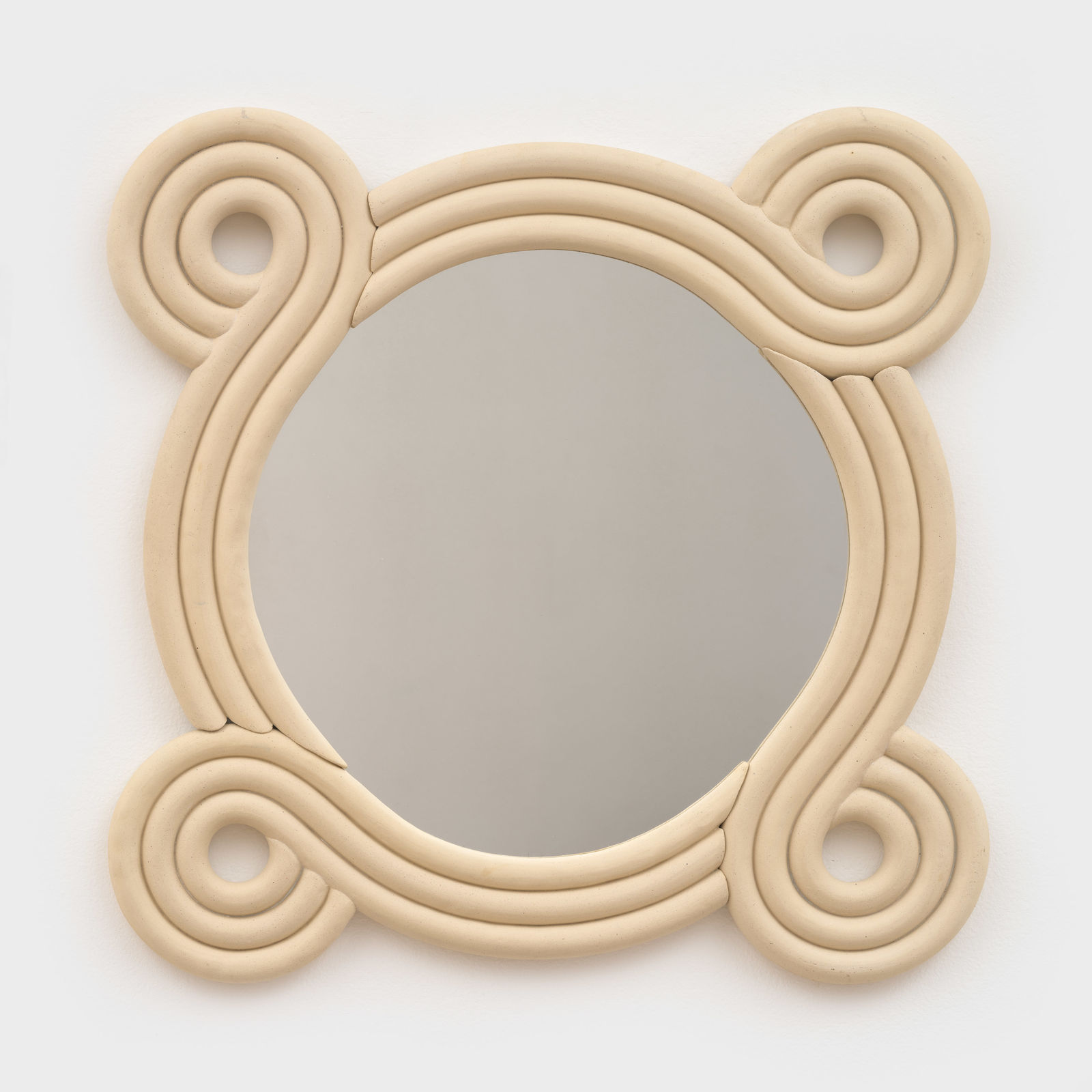 Beginner Ceramics, Looping Mirror in Sand, 2025